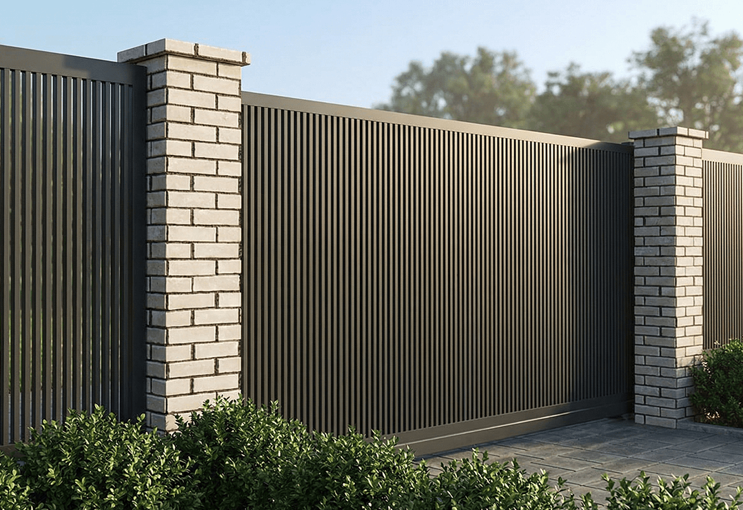 Poarta Autoportantă  Profile Verticale INSIDE — Jet black, Stone grey, Basalt grey