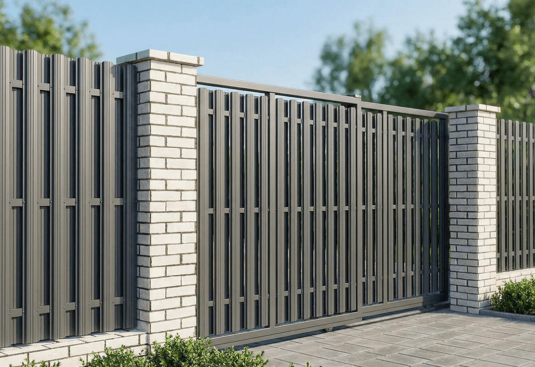 Poartă Glisantă Telescopică  Șipcă  — Anthracite grey, Chocolate brown, Stone grey