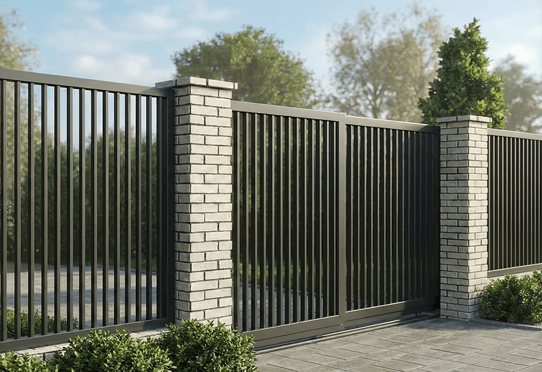 Poartă Glisantă Telescopică   Profile Verticale INSIDE — Jet black, Stone grey, Basalt grey