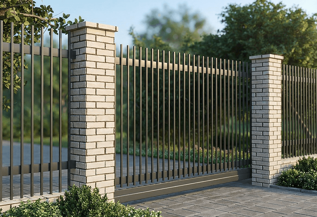 Poarta Autoportantă Profile Verticale 20x20 — Jet black, Stone grey, Basalt grey