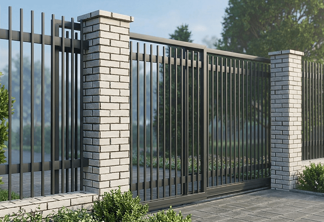 Poartă Glisantă Telescopică  Profile Verticale 20x20 — Jet black, Stone grey, Basalt grey