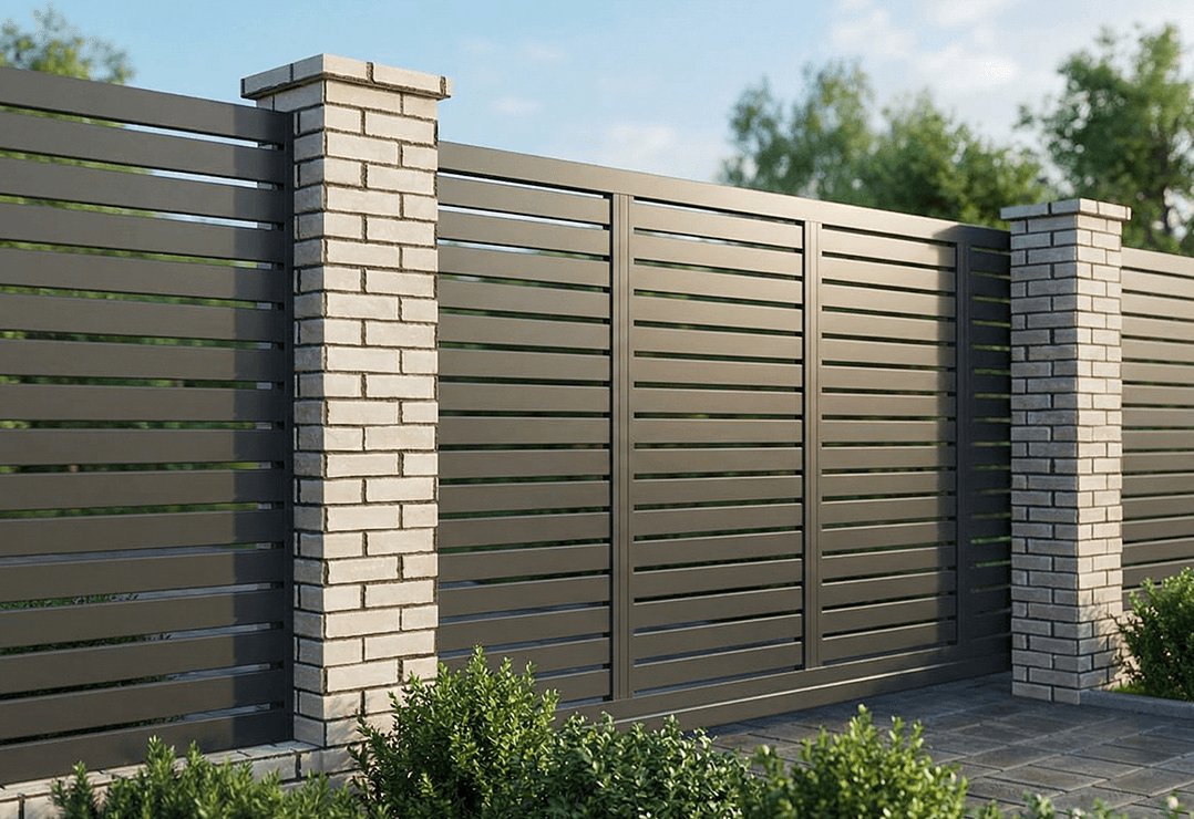 Poartă Autoportantă Profile Orizontale — Anthracite grey, Chocolate brown, Stone grey