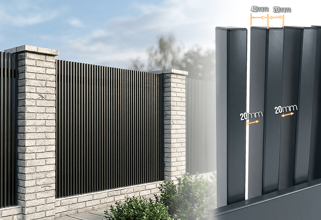 Gard Profilat Verical 40x20 PAS 20 — Jet black