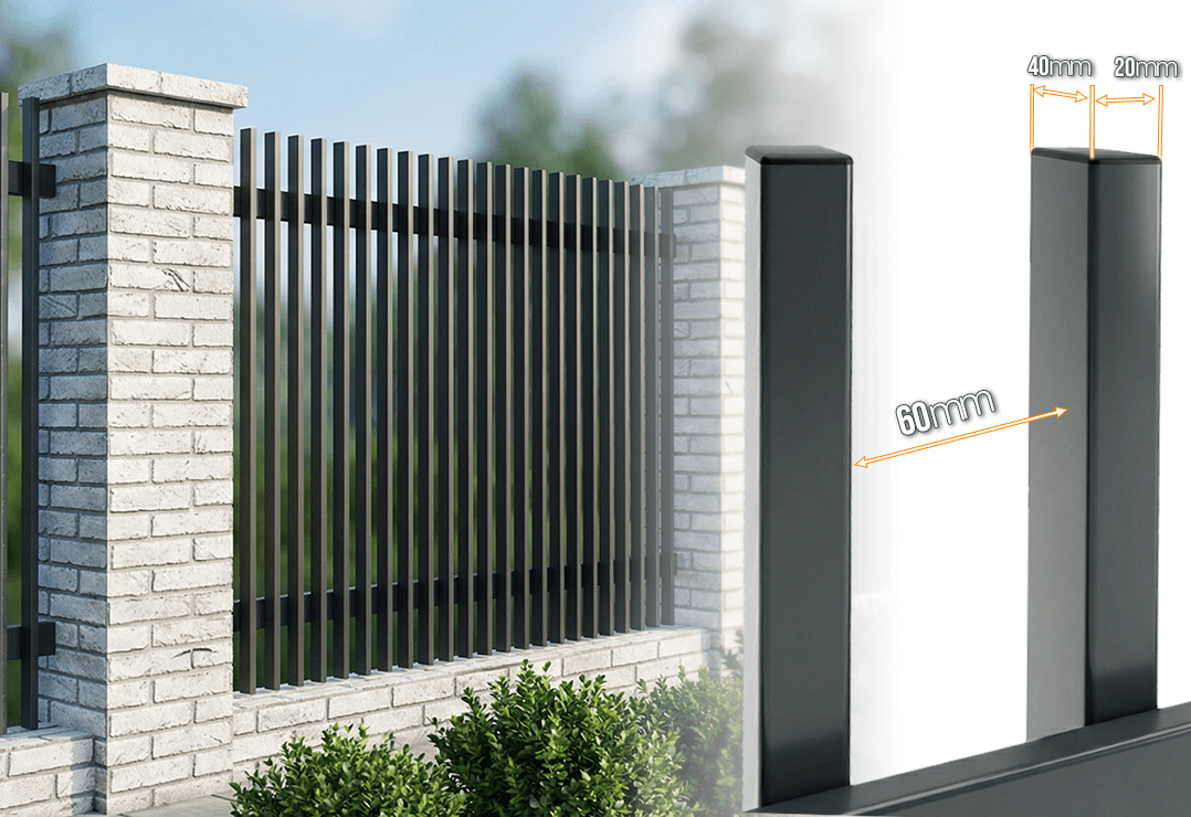 Gard Profilat Verical 40x20 PAS 60 — Jet black