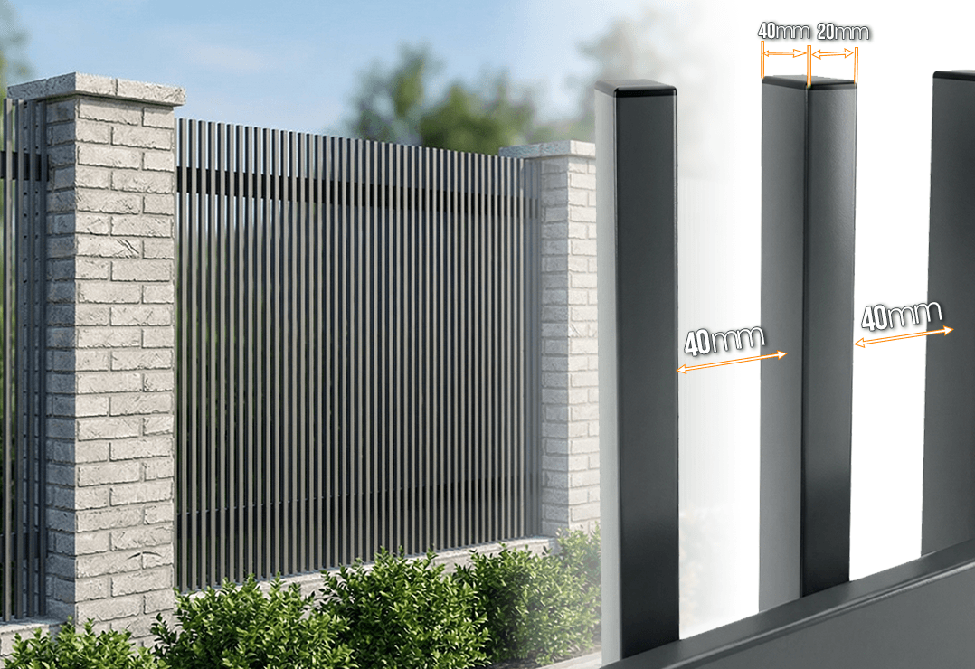 Gard Profilat Verical 40x20 PAS 40 — Jet black