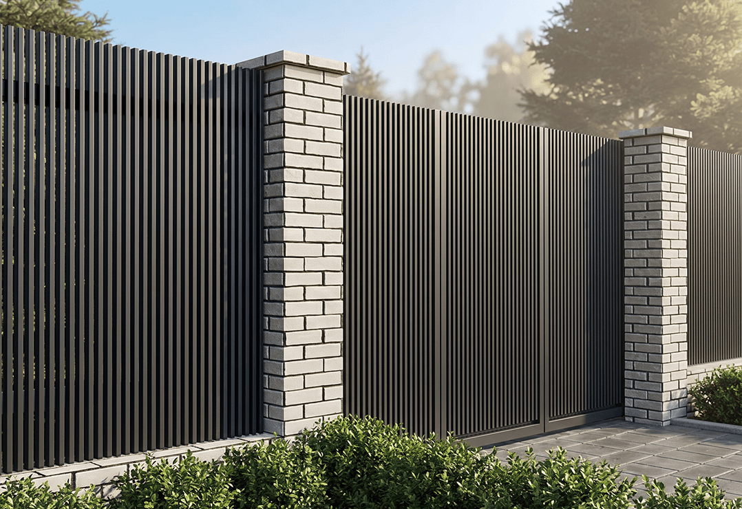 Poartă Glisantă Articulată  Profile Verticale 40x20 — Jet black, Stone grey, Basalt grey