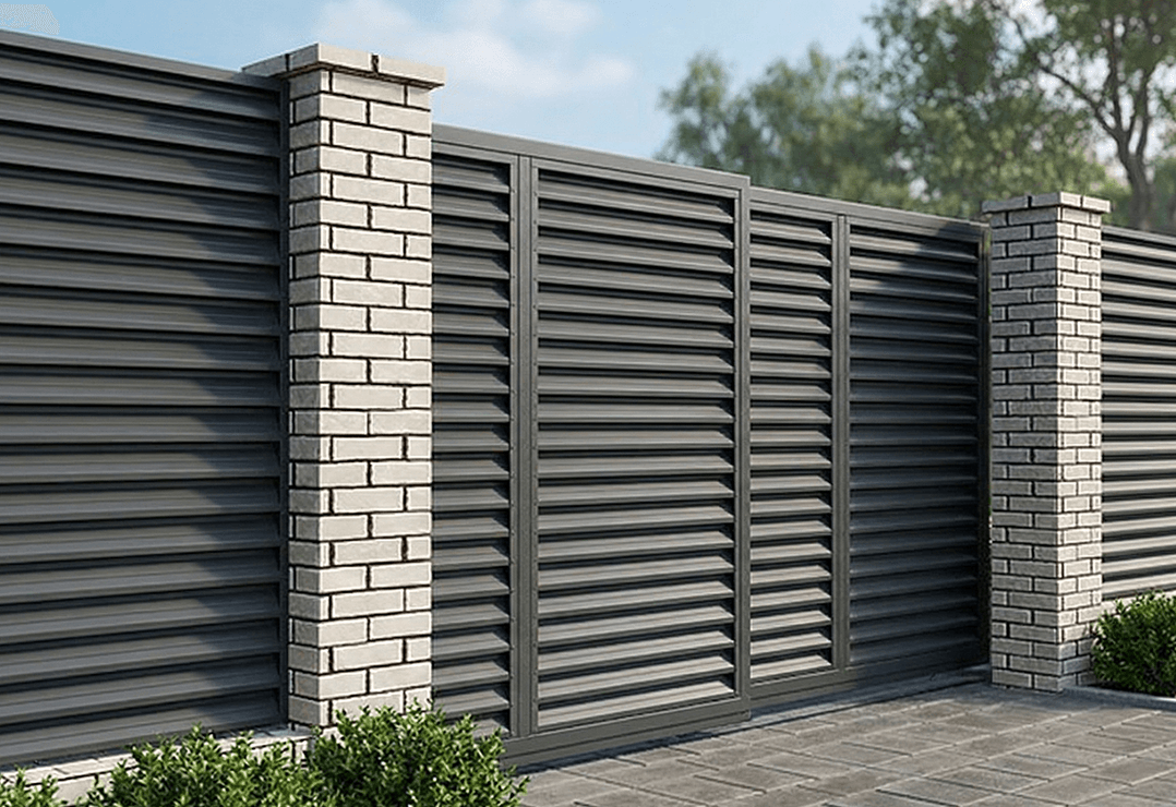 Poartă Glisantă Telescopică  Jaluze  — Anthracite grey, Chocolate brown, Stone grey