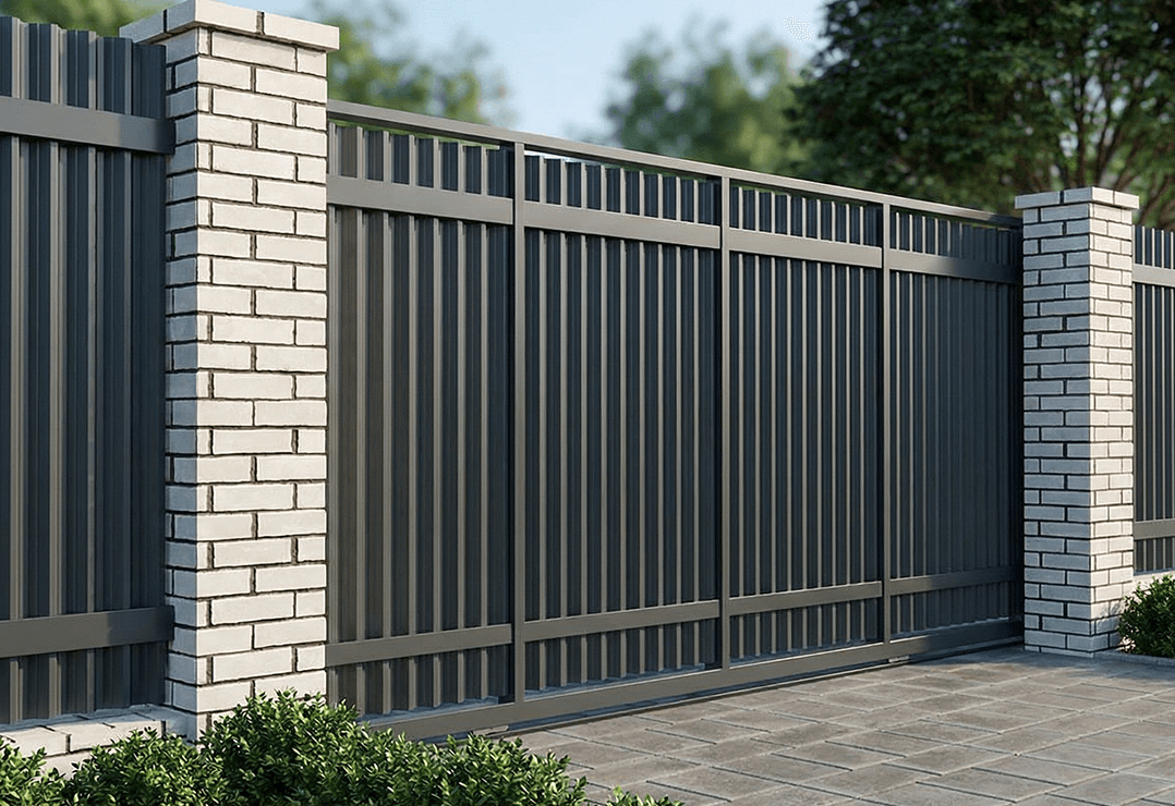 Poartă Glisantă Jaluze Verticale — Anthracite grey, Chocolate brown, Stone grey