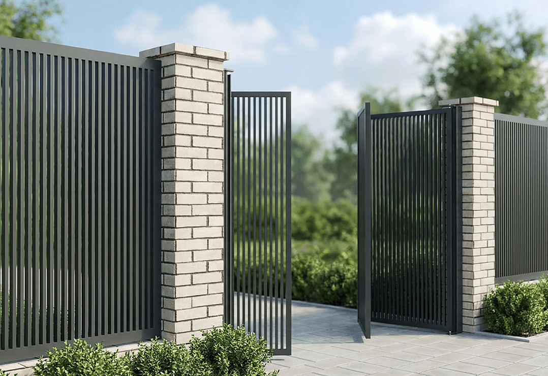 Poartă Bi-Folding  Profile Verticale INSIDE — Jet black, Stone grey, Basalt grey