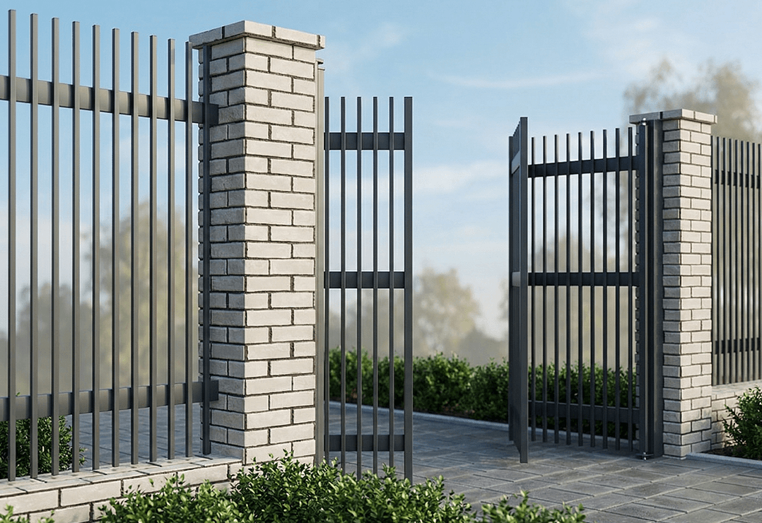 Poartă Bi-Folding Profile Verticale 20x20 — Jet black, Stone grey, Basalt grey