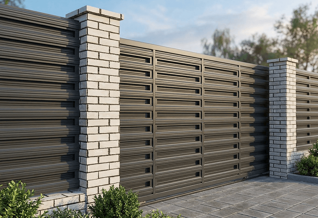 Poartă Glisantă Șipcă Orizontală — Anthracite grey, Chocolate brown, Stone grey