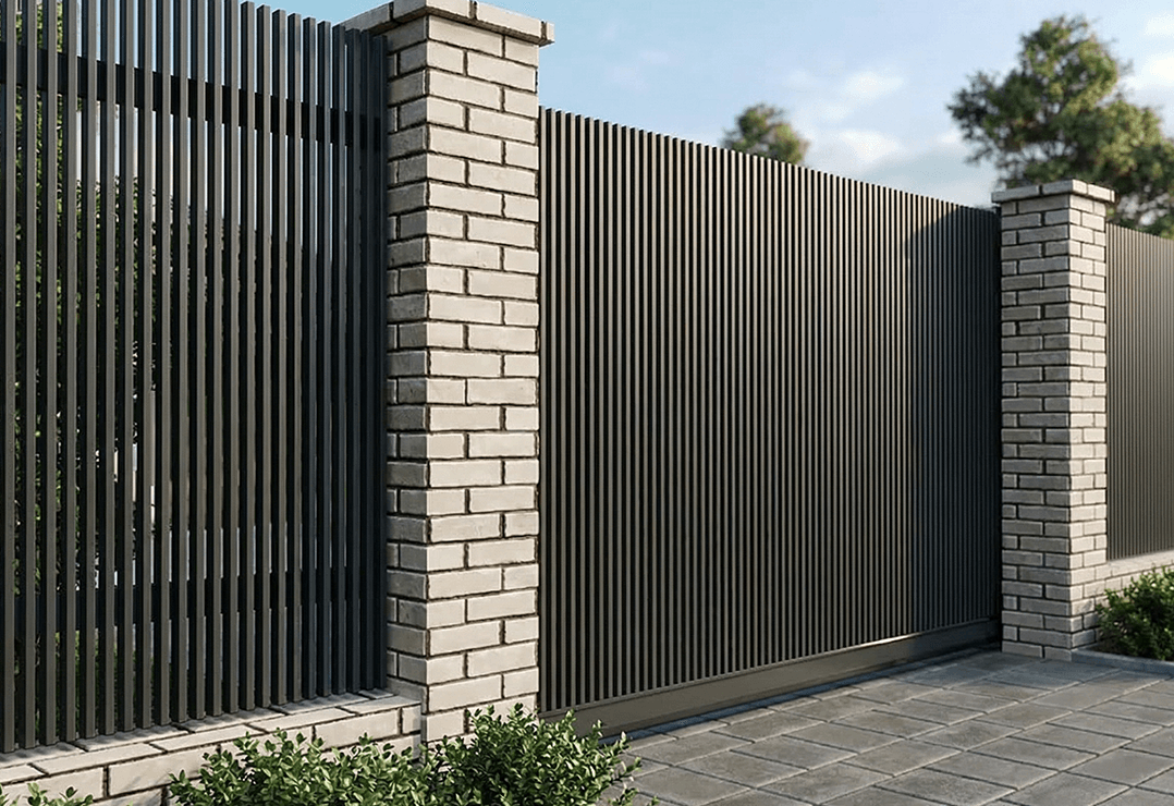 Poartă Glisantă Profile Verticale 40x20 — Jet black, Stone grey, Basalt grey