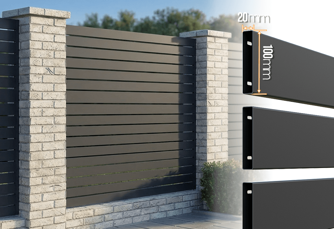 Gard Profilat Orizontal 100mm — Anthracite grey, Chocolate brown, Stone grey