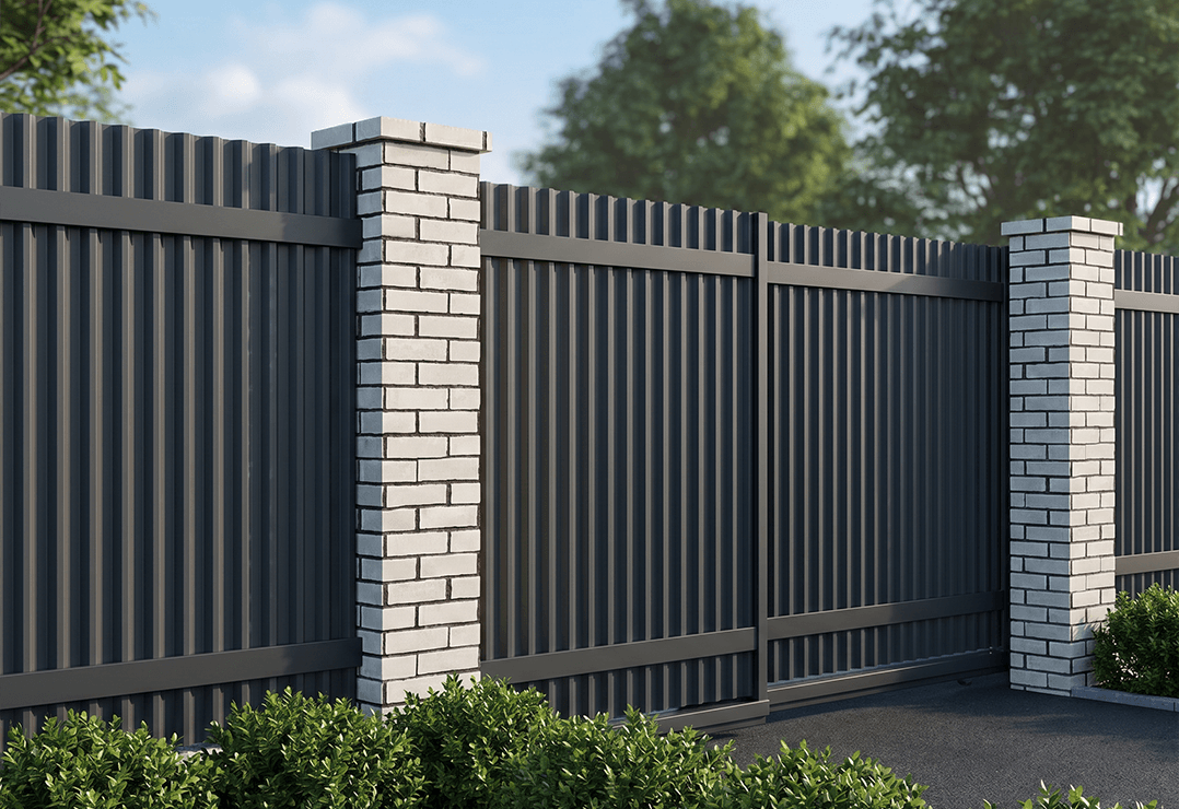 Poartă Glisantă Telescopică  Jaluze Verticale — Anthracite grey, Chocolate brown, Stone grey