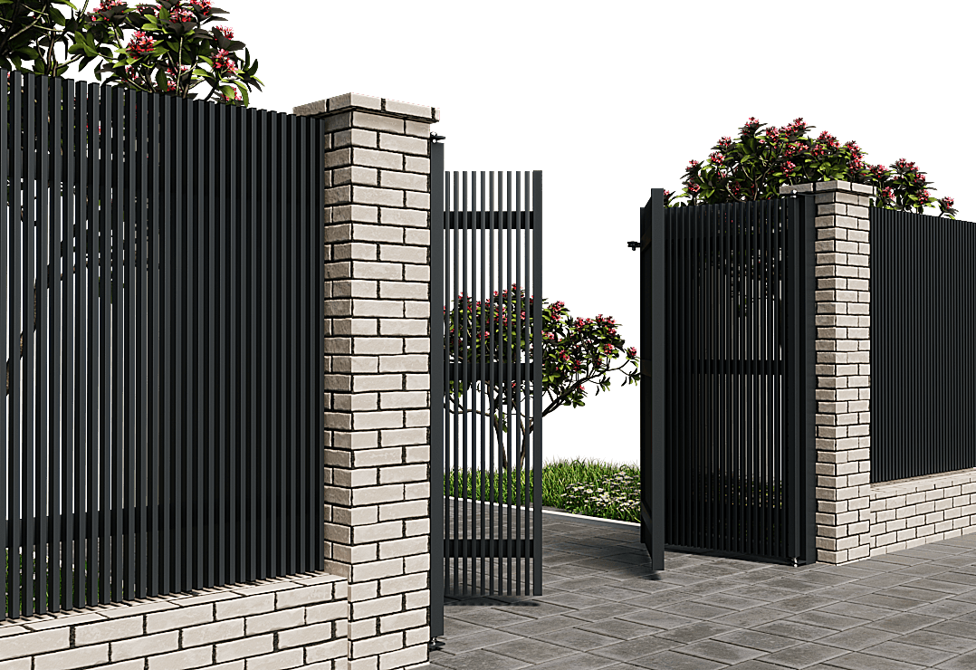 Poartă Bi-Folding Profile Verticale 40x20 — Jet black, Stone grey, Basalt grey
