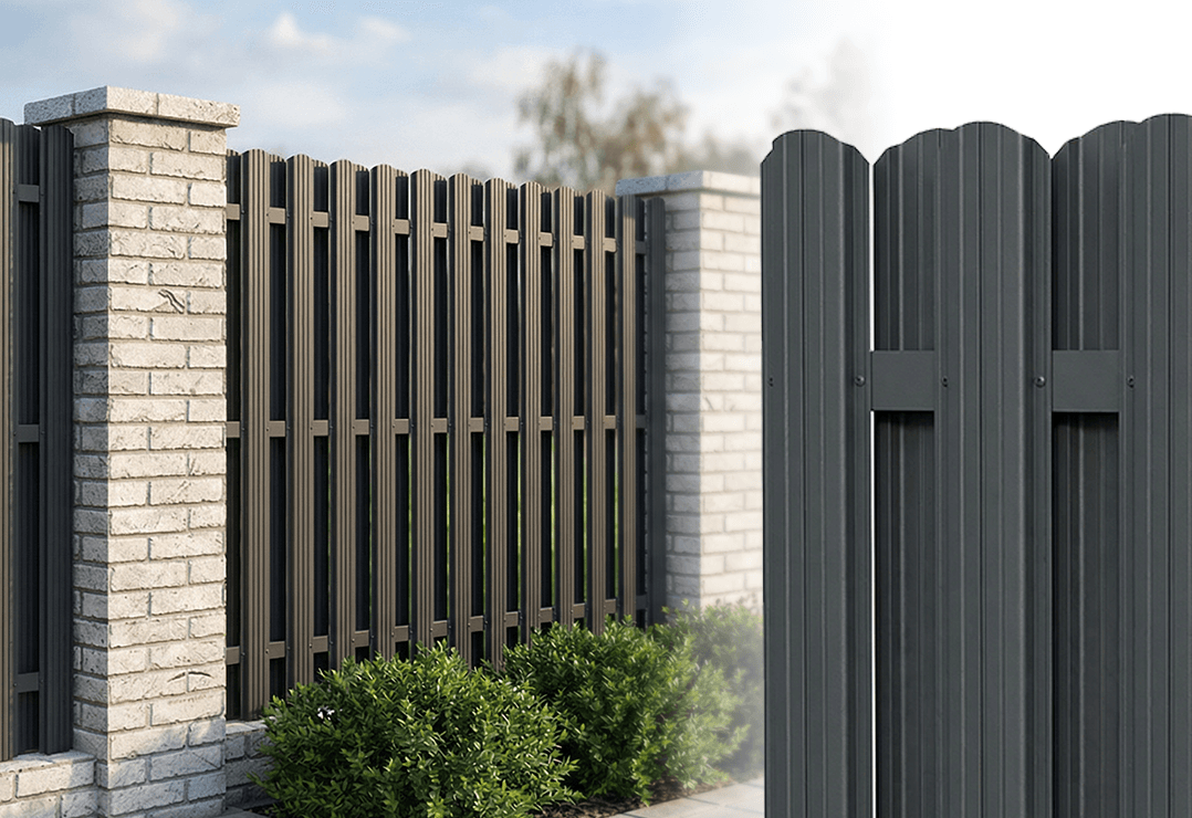 Gard Șipcă DUBLU — Anthracite grey, Chocolate brown, Stone grey