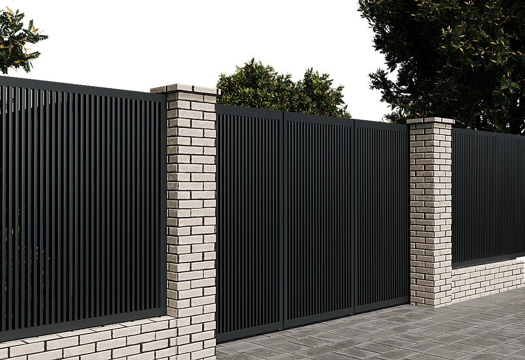 Poartă Glisantă Articulată   Profile Verticale INSIDE — Jet black, Stone grey, Basalt grey