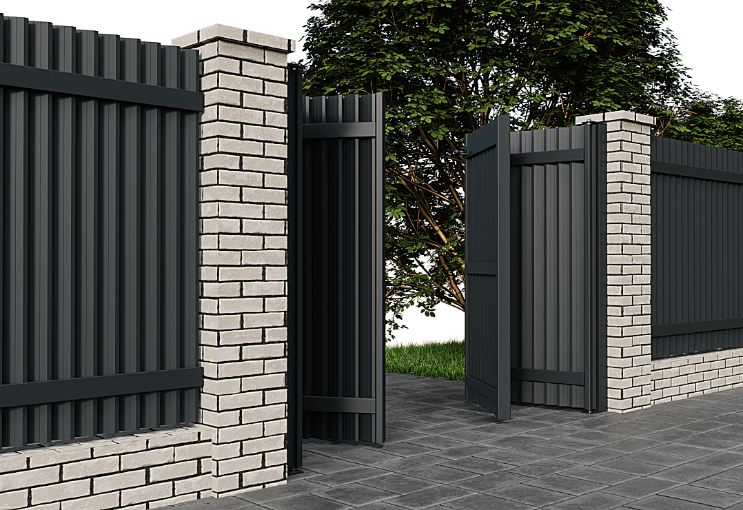 Poartă Bi-Folding Jaluze Verticale — Anthracite grey, Chocolate brown, Stone grey