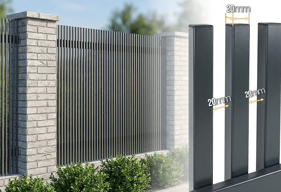 Gard Profilat Vertical 20x20 PAS 20 — Jet black