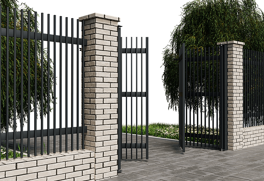 Poartă Bi-Folding Profile Verticale 20x20 — Jet black, Stone grey, Basalt grey