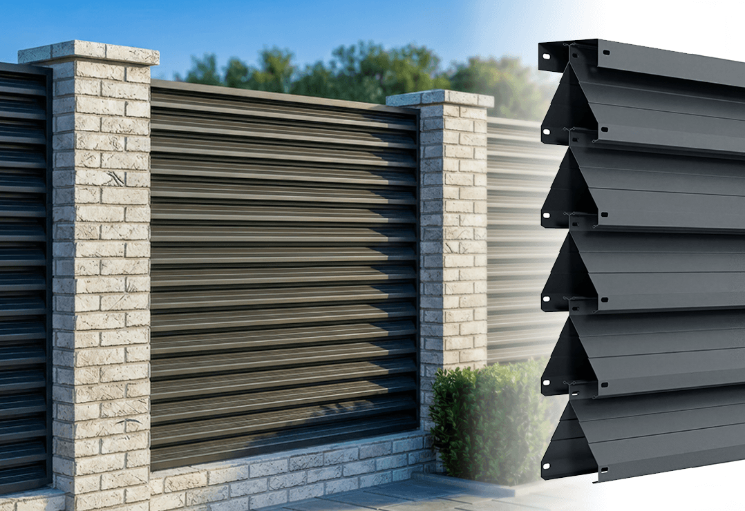 Gard Jaluze Dublu — Anthracite grey, Chocolate brown, Stone grey