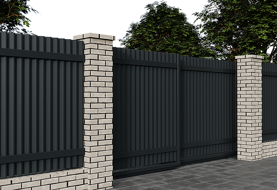 Poartă Glisantă Telescopică  Jaluze Verticale — Anthracite grey, Chocolate brown, Stone grey