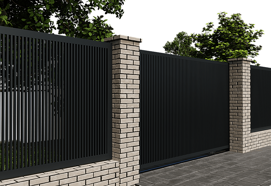 Poartă Glisantă  Profile Verticale INSIDE — Jet black, Stone grey, Basalt grey