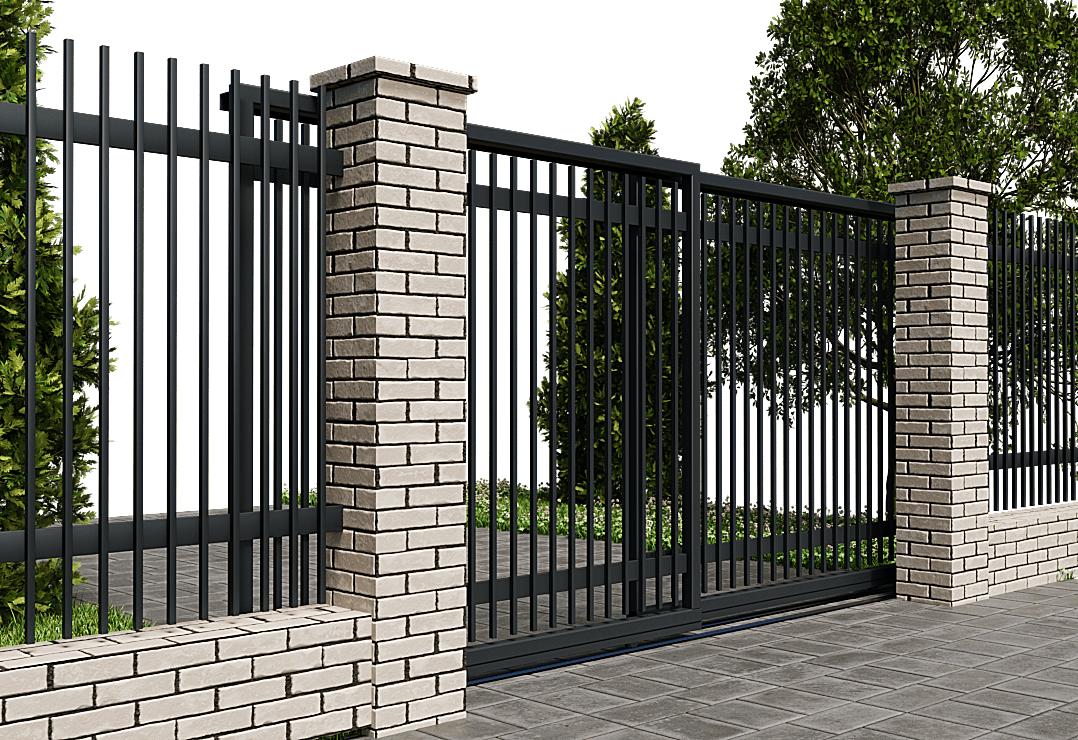 Poartă Glisantă Telescopică  Profile Verticale 20x20 — Jet black, Stone grey, Basalt grey