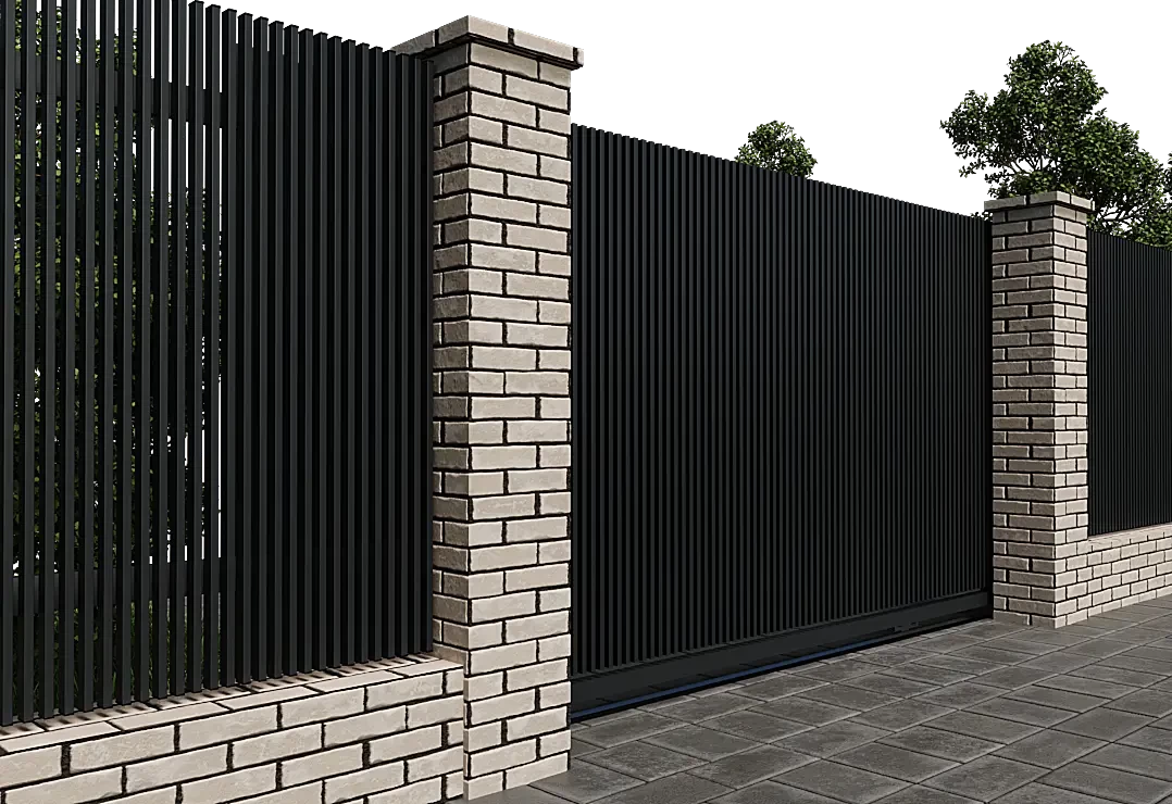 Poartă Glisantă Profile Verticale 40x20 — Jet black, Stone grey, Basalt grey