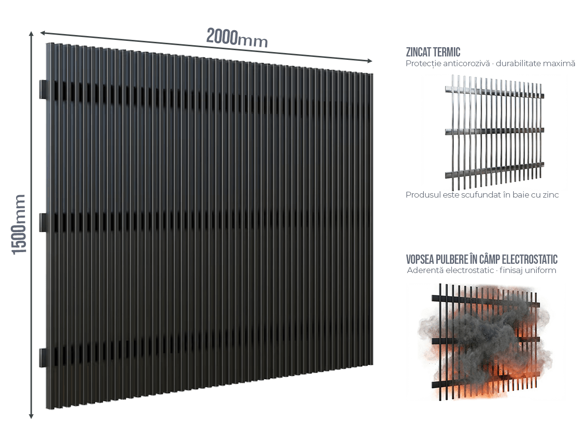 Gard Profilat Verical 40x20 PAS 20 - Gard Profilat Verical 40x20 PAS 20
