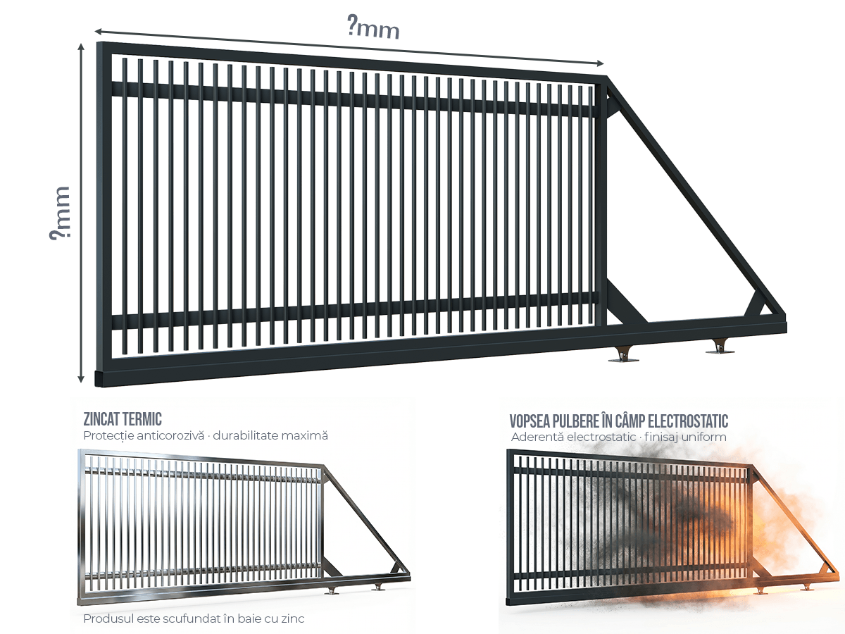 Poarta Autoportantă Profile Verticale 20x20 - Poarta Autoportantă Profile Verticale 20x20 la COMANDĂ