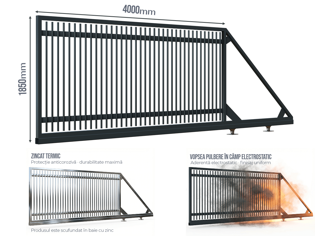 Poarta Autoportantă Profile Verticale 20x20 - Poarta Autoportantă Profile Verticale 20x20