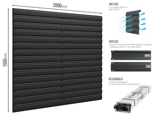 Gard Sipca Orizontal 111 — Gard Șipcă Orizontal 111 Anthracite grey