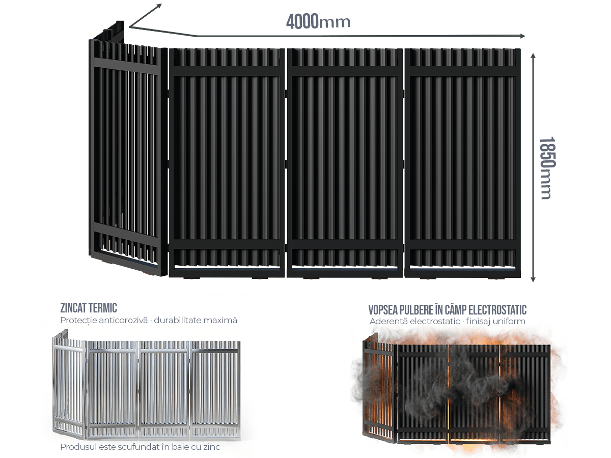 Poartă Glisantă Articulată Jaluze Verticale - Poartă Glisantă Articulată Jaluze Verticale fără stîlpi