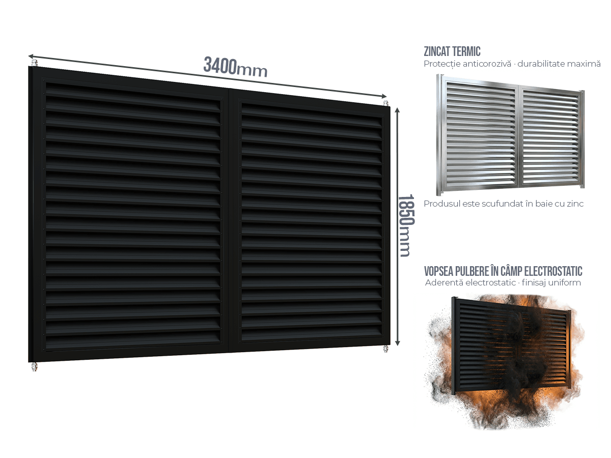 Poartă Batantă Jaluze - Poarta Batanta Jaluze fără stîlpi