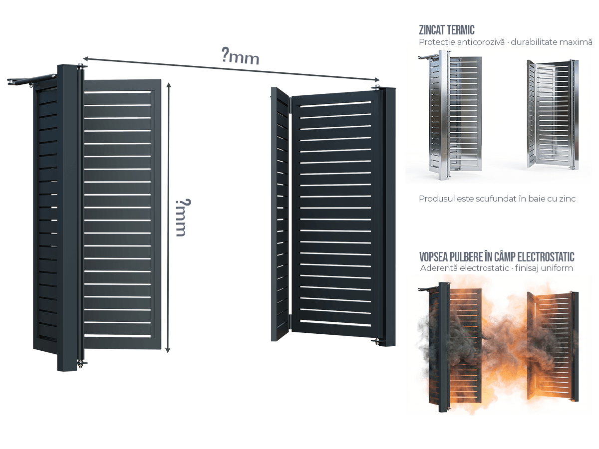 Poartă Bi-Folding Profile Orizontale - Poartă Bi-Folding Profile Orizontale la COMANDĂ