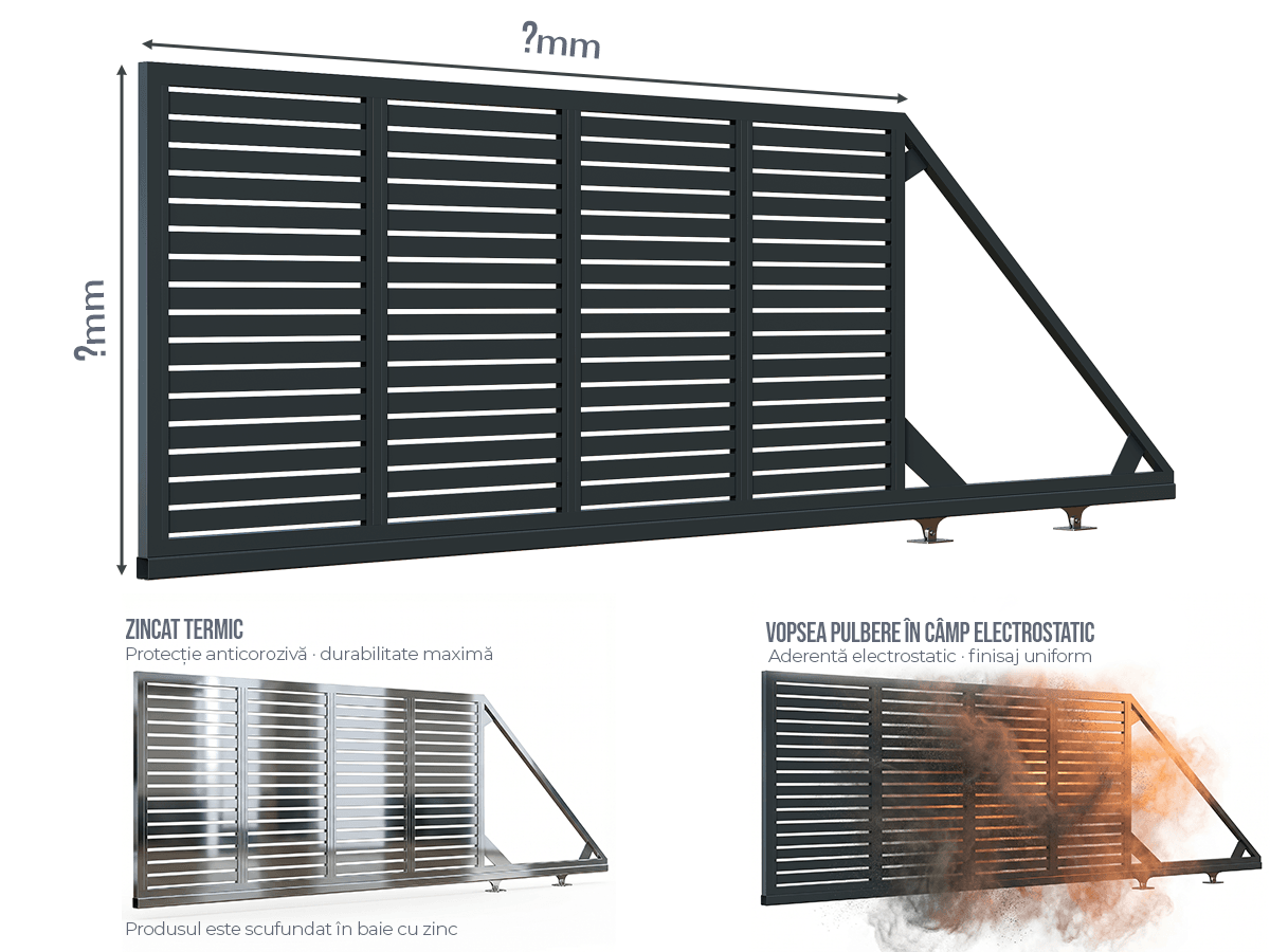 Poartă Autoportantă Profile Orizontale - Poartă Autoportantă Profile Orizontale la COMANDĂ
