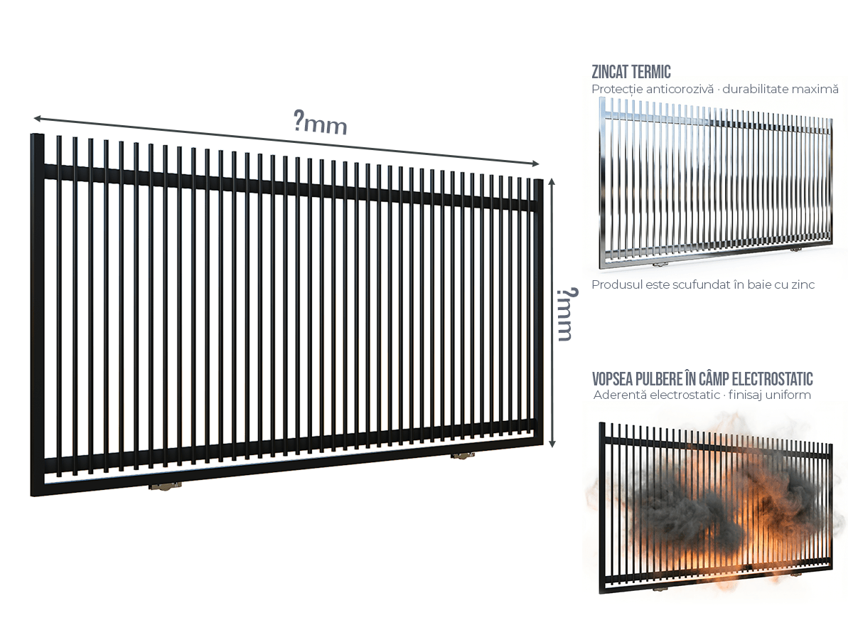 Poartă Glisantă Profile Verticale 20x20 - Poartă Glisantă Profile Verticale 20x20 la COMANDĂ