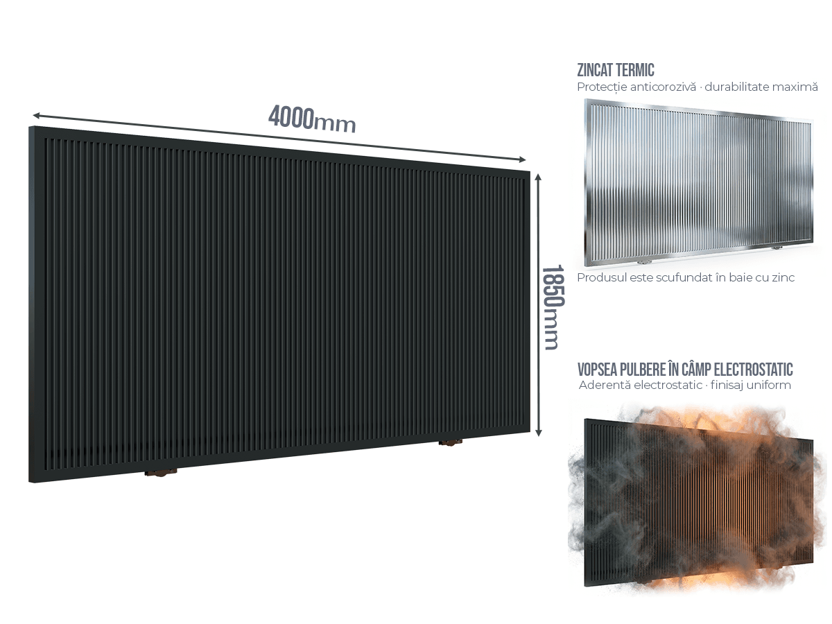 Poartă Glisantă Profile Verticale INSIDE - Poartă Glisantă Profile Verticale INSIDE fără stîlpi
