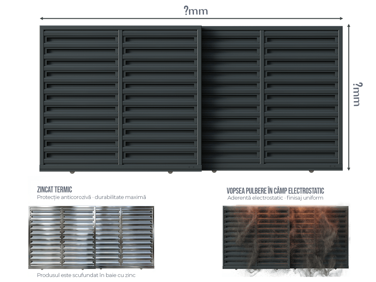 Poartă Glisantă Telescopică Șipcă Orizontală - Poartă Glisantă Telescopică Șipcă Orizontală la COMANDĂ