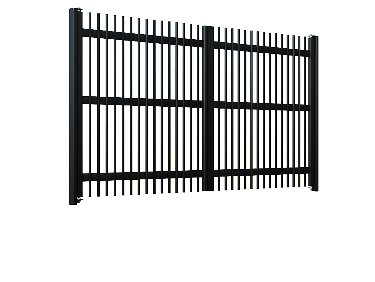 Poartă Batantă Profile Verticale 20x20 - Poarta Batanta Profile Verticale 20x20 cu stâlpi 80x40/3.0 h-2.0