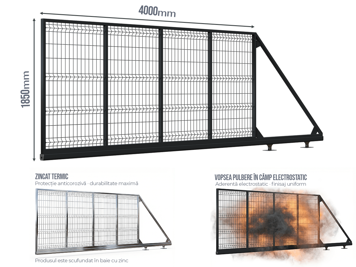 Poarta Autoportantă Plasă Bordurata - Poarta Autoportantă Plasă Bordurata