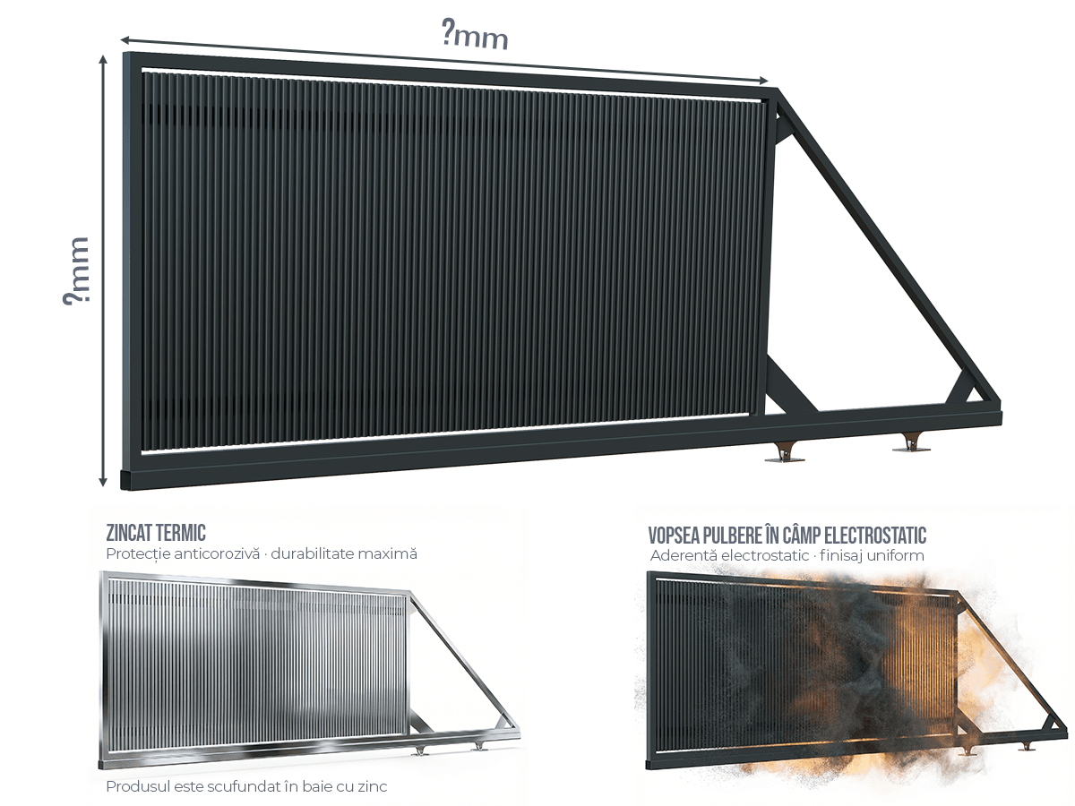 Poarta Autoportantă Profile Verticale 40x20 - Poarta Autoportantă Profile Verticale 40x20 la COMANDĂ