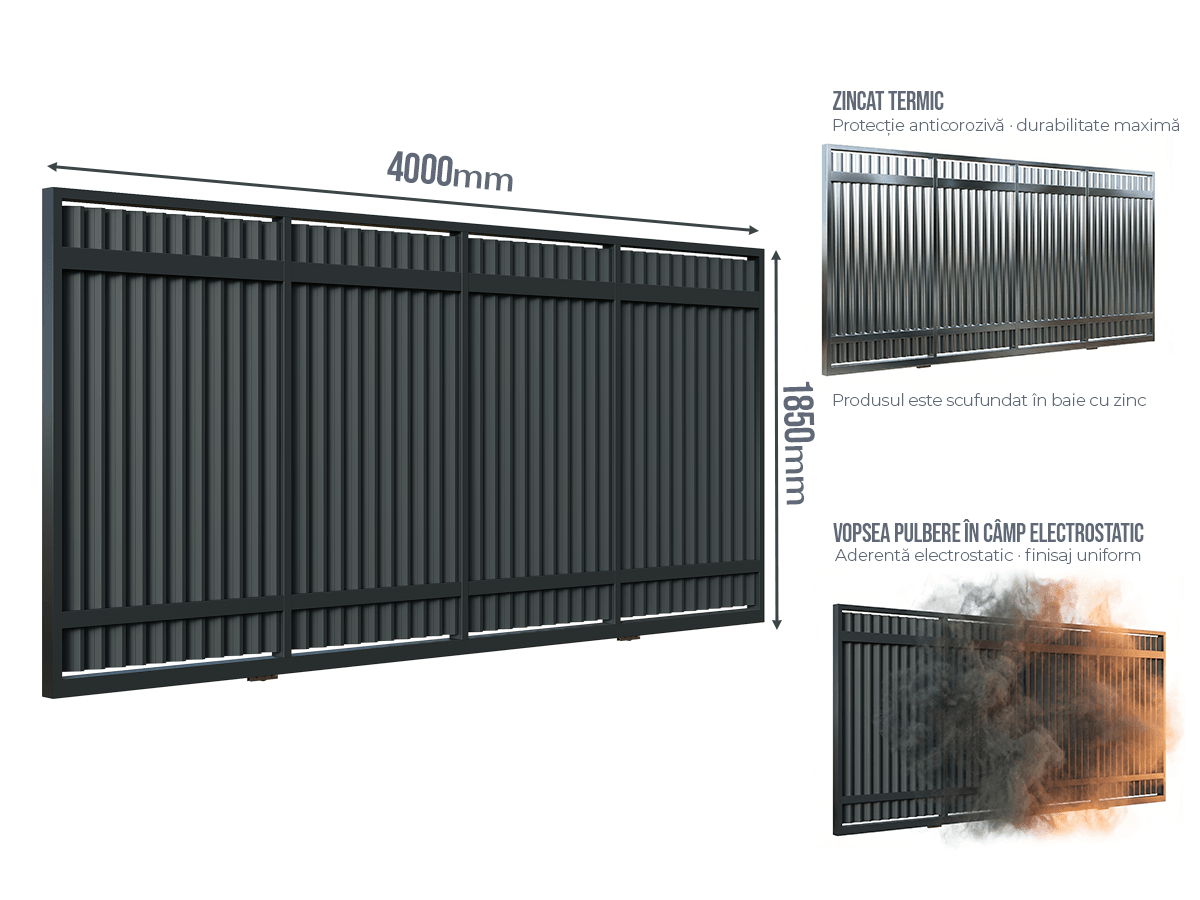 Poartă Glisantă Jaluze Verticale - Poartă Glisantă Jaluze Verticale fără stîlpi