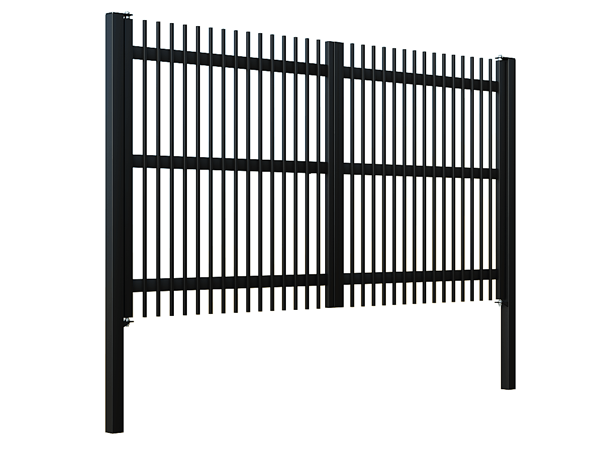Poartă Batantă Profile Verticale 20x20 - Poarta Batanta Profile Verticale 20x20 cu stâlpi 100x100/3.0 h-2.8