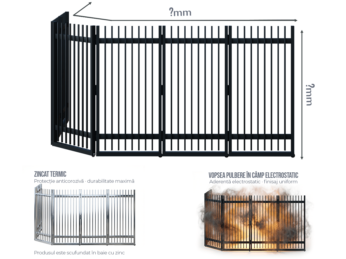 Poartă Glisantă Articulată Profile Verticale 20x20 - Poartă Glisantă Articulată Profile Verticale 20x20 la COMANDĂ