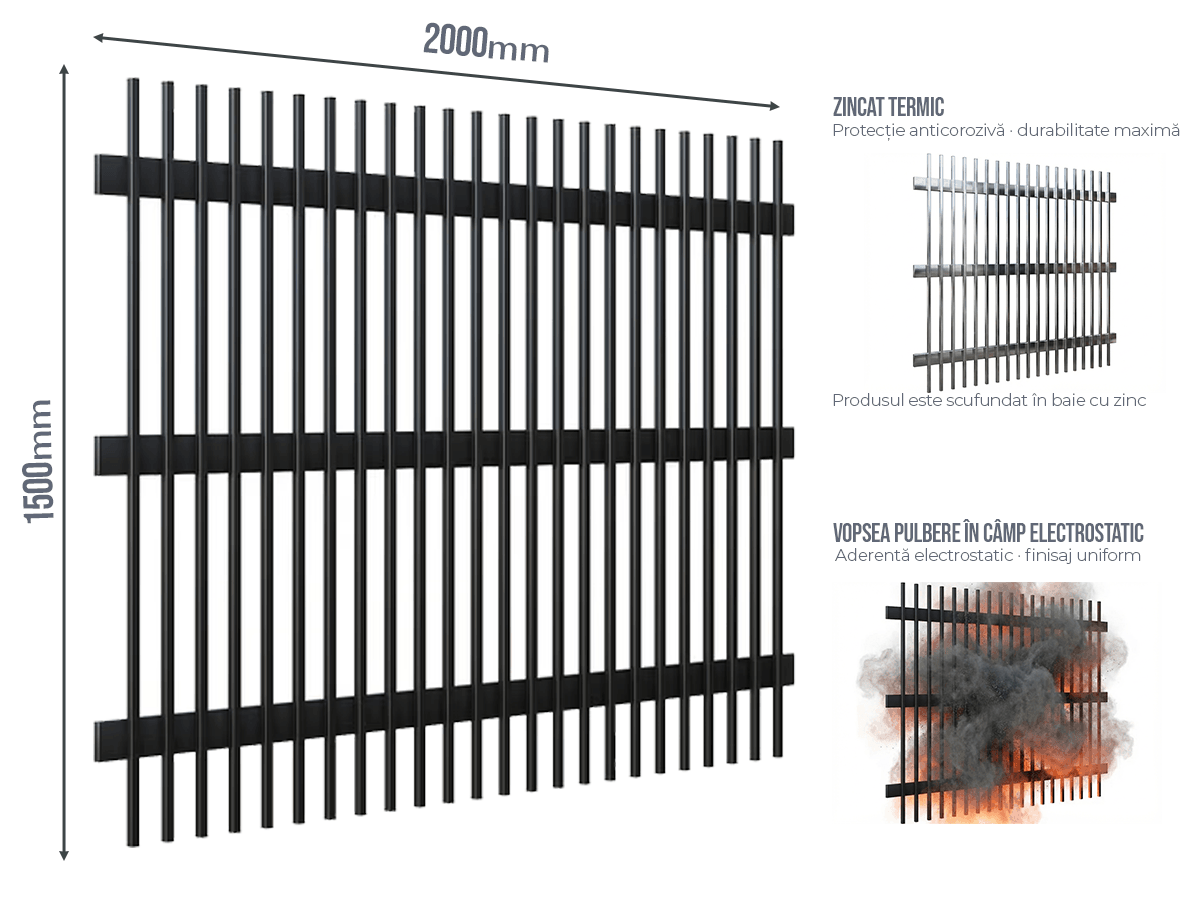Gard Profilat Vertical 20x20 PAS 60 - Gard Profilat Vertical 20x20 PAS 60