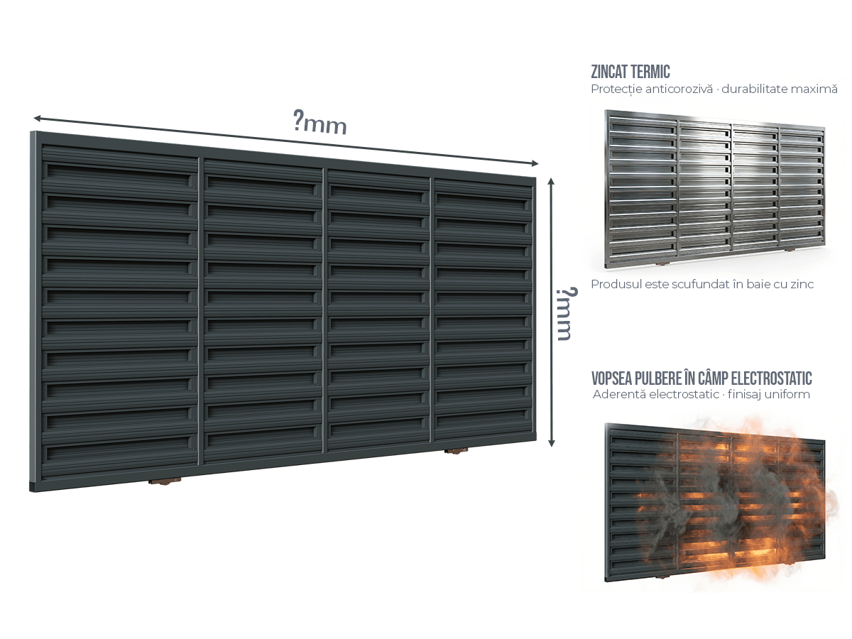 Poartă Glisantă Șipcă Orizontală - Poartă Glisantă Șipcă Orizontală la COMANDĂ