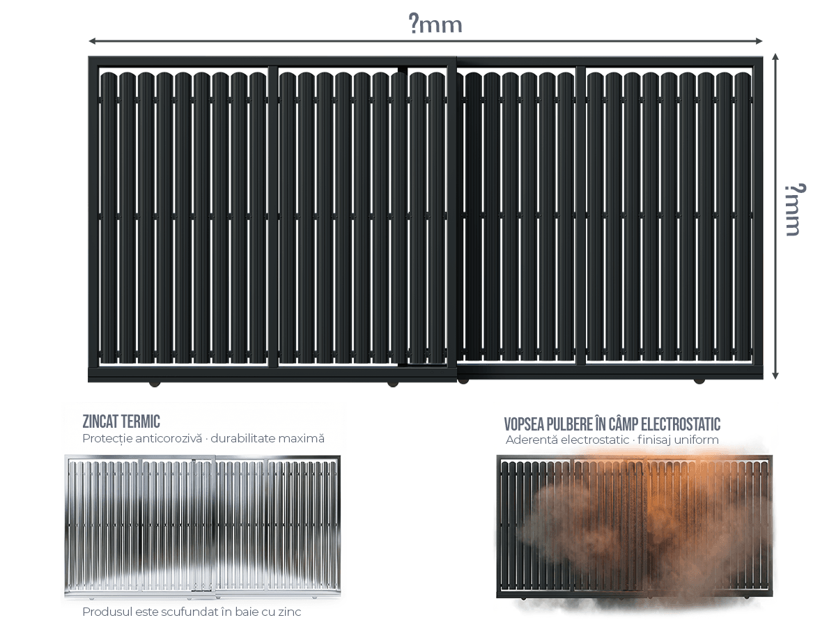 Poartă Glisantă Telescopică Șipcă - Poartă Glisantă Telescopică Șipcă la COMANDĂ