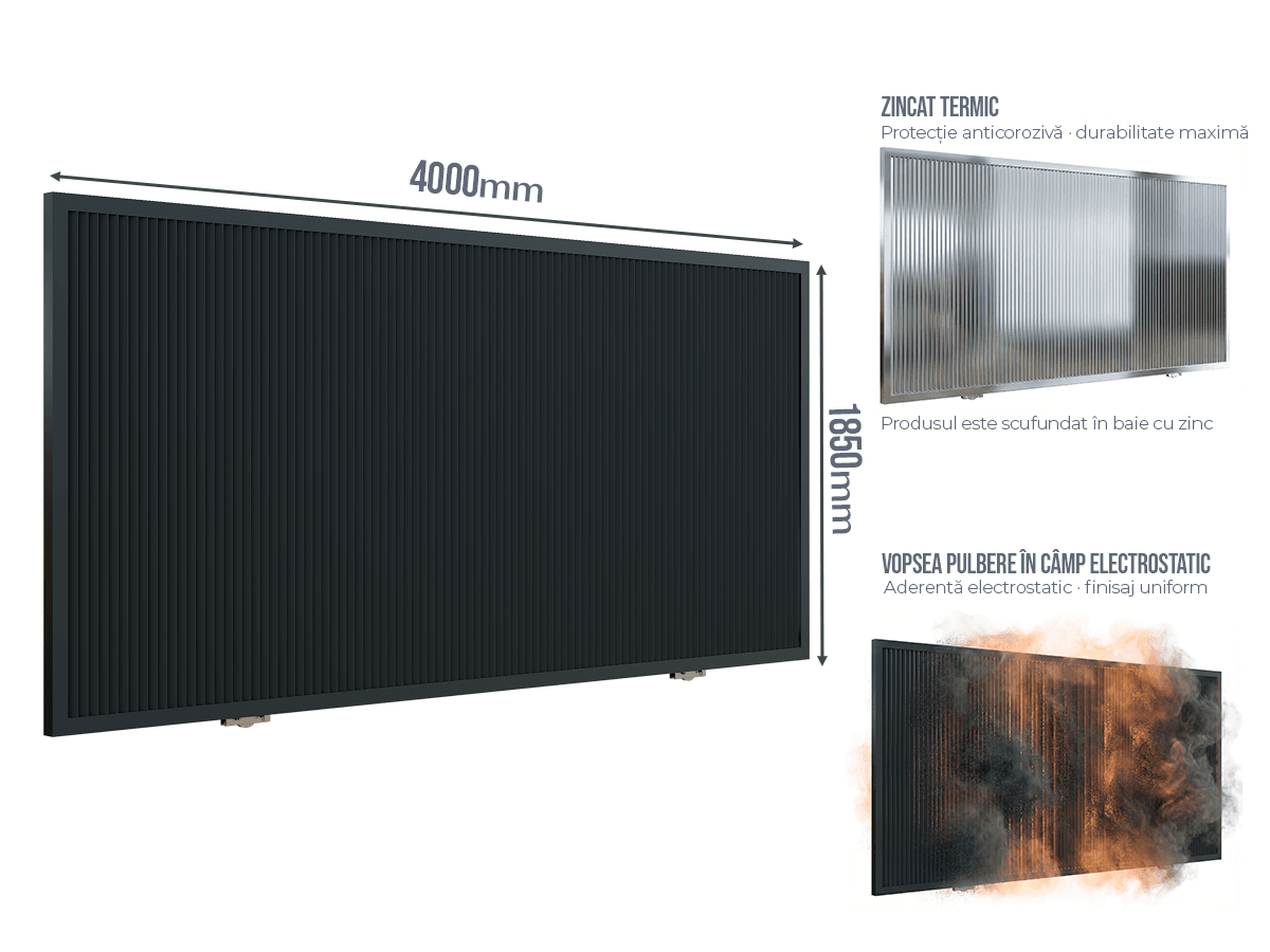Poartă Glisantă Profile Verticale INSIDE U-45 - Poartă Glisantă Profile Verticale INSIDE U-45 fără stîlpi